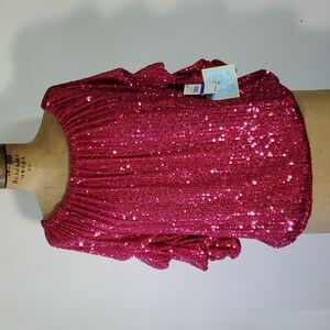 CeCe Pink Sequin Blouse